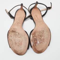 Stuart Weitzman Black Leather Ankle Strap Sandals Size 38.5