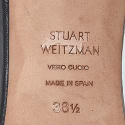 Stuart Weitzman Black Leather Ankle Strap Sandals Size 38.5