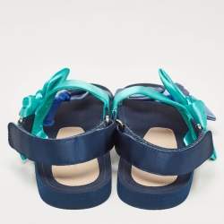 Stuart Weitzman Multicolor Satin Knot Slingback Slide Sandals Size 38.5