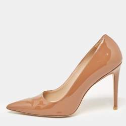 Stuart Weitzman Beige Patent Pointed Toe Pumps Size 38.5