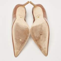 Stuart Weitzman Beige Patent Pointed Toe Pumps Size 38.5