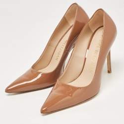 Stuart Weitzman Beige Patent Pointed Toe Pumps Size 38.5