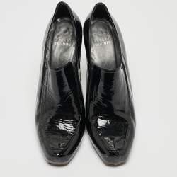 Stuart Weitzman Black Patent Leather Loafer Pumps Size 39