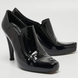 Stuart Weitzman Black Patent Leather Loafer Pumps Size 39