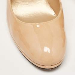 Stuart Weitzman Beige Patent Leather Platswoon Pumps Size 38