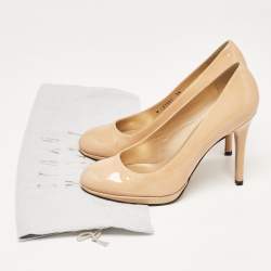 Stuart Weitzman Beige Patent Leather Platswoon Pumps Size 38