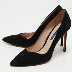 Pre Owned Stuart Weitzman Black Suede Anny Pumps Size 37