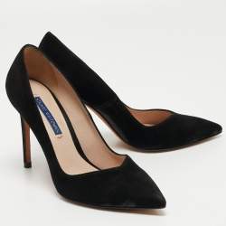 Pre Owned Stuart Weitzman Black Suede Anny Pumps Size 37