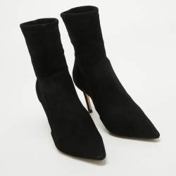 Stuart Weitzman Black Suede Pointed Toe Ankle Booties Size 35