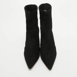 Stuart Weitzman Black Suede Pointed Toe Ankle Booties Size 35