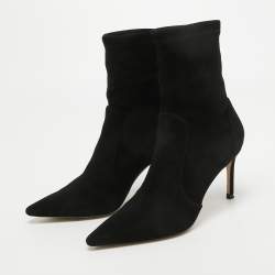 Stuart Weitzman Black Suede Pointed Toe Ankle Booties Size 35