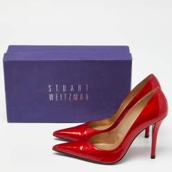Stuart Weitzman Red Patent Pointed Pumps Size 38