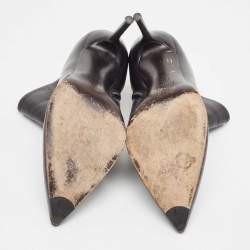 Stuart Weitzman Black Leather Ankle Length Pointed Toe Booties Size 39.5