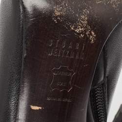 Stuart Weitzman Black Leather Ankle Length Pointed Toe Booties Size 39.5