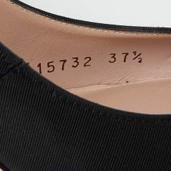Stuart Weitzman Black Canvas Elastic Pointed Toe Pumps Size 37.5