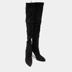 Stuart Weitzman Black Suede Over The Knee Length Boots Size 37