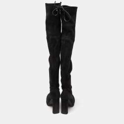 Stuart Weitzman Black Suede Over The Knee Length Boots Size 37