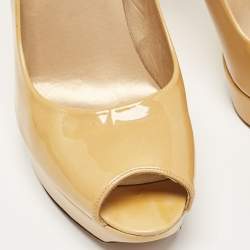 Stuart Weitzman Yellow Patent Leather Peep Toe Platform Pumps Size 40