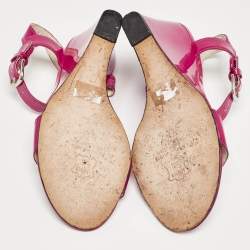 Stuart Weitzman Purple Patent  Wedge Sandals Size 39