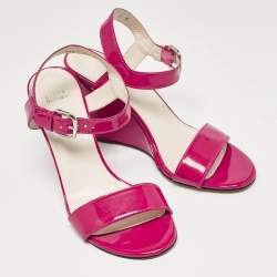 Stuart Weitzman Purple Patent  Wedge Sandals Size 39