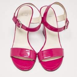Stuart Weitzman Purple Patent  Wedge Sandals Size 39