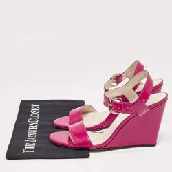 Stuart Weitzman Purple Patent  Wedge Sandals Size 39