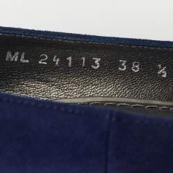 Stuart Weitzman Blue Suede Peep Toe Pumps Size 38.5