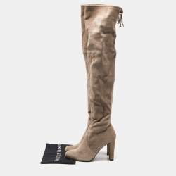 Stuart Weitzman Grey Suede Over The Knee Length Boots Size 38.5