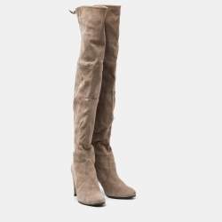 Stuart Weitzman Grey Suede Over The Knee Length Boots Size 38.5
