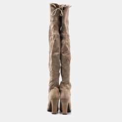 Stuart Weitzman Grey Suede Over The Knee Length Boots Size 38.5