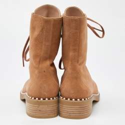 Stuart Weitzman Tan Suede Lace Up Ankle Boots Size 40