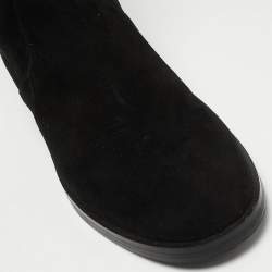 Pre Owned Stuart Weitzman Black Suede Lowland Over The Knee Boots Size 37.5