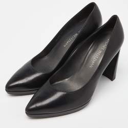 Stuart Weitzman Black Leather Platform Pumps Size 38.5