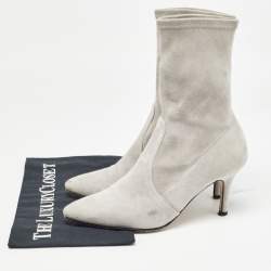 Stuart Weitzman Grey Suede Ankle Booties Size 36.5 