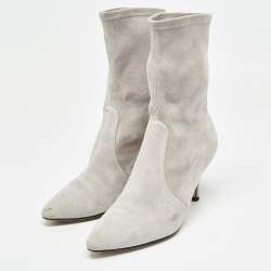 Stuart Weitzman Grey Suede Ankle Booties Size 36.5 