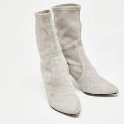 Stuart Weitzman Grey Suede Ankle Booties Size 36.5 