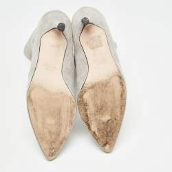 Stuart Weitzman Grey Suede Ankle Booties Size 36.5 