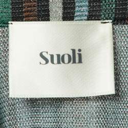 Suoli Metallic Lurex Knit Single Breasted Blazer S
