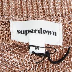 Superdown Metallic Crochet Knit Sheer Maxi Skirt M
