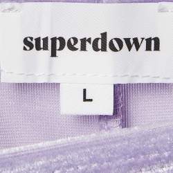 Superdown Lavender Stretch Velvet Jenny Mini Dress L