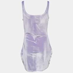 Superdown Lavender Stretch Velvet Jenny Mini Dress L