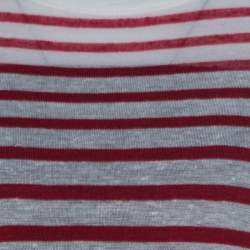 T by Alexander Wang Red Striped Linen Blend Jersey Long Sleeve Top XS