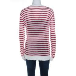 T by Alexander Wang Red Striped Linen Blend Jersey Long Sleeve Top XS