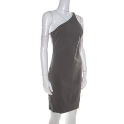 T by Alexander Wang Stretch Cotton Side Zipper Detail One Shoulder Dress M