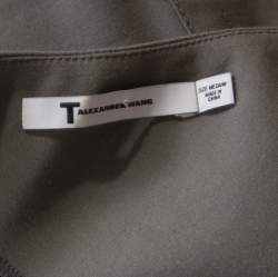 T by Alexander Wang Stretch Cotton Side Zipper Detail One Shoulder Dress M