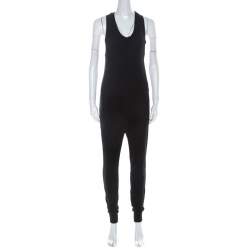 T by Alexander Wang Black French Terry Racerback Sleeveless Jumpsuit XS