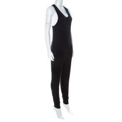 T by Alexander Wang Black French Terry Racerback Sleeveless Jumpsuit XS