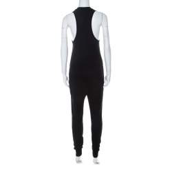 T by Alexander Wang Black French Terry Racerback Sleeveless Jumpsuit XS