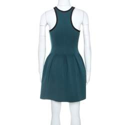 T by Alexander Wang Green Stretch Knit Neoprene Pleated Dress XS