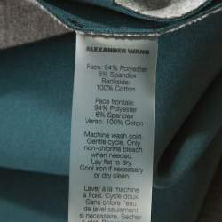T by Alexander Wang Green Stretch Knit Neoprene Pleated Dress XS